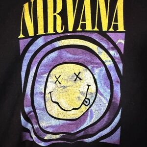 NIRVANA Kids Black and Yellow Smiley Hoodie